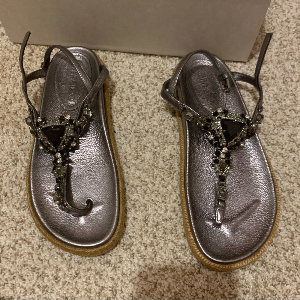 Jimmy Choo crystal flat Sandals